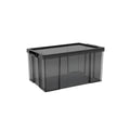 Stackable Plastic Storage Box with Clear Front and Lid