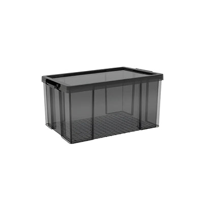 Stackable Plastic Storage Box with Clear Front and Lid