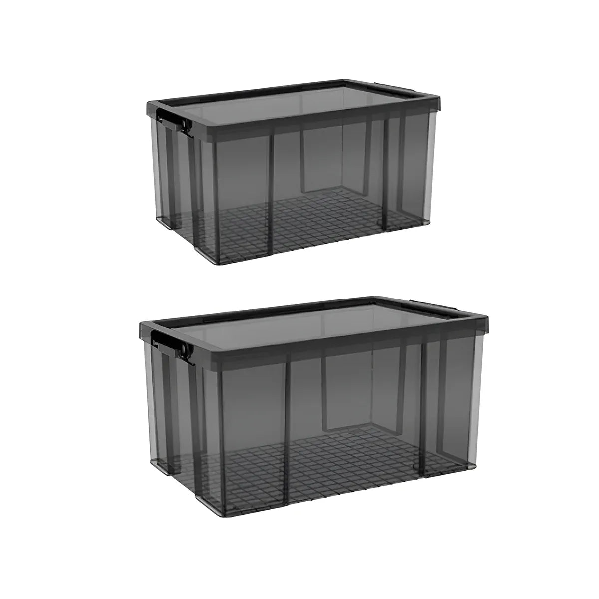 Stackable Plastic Storage Box with Clear Front and Lid