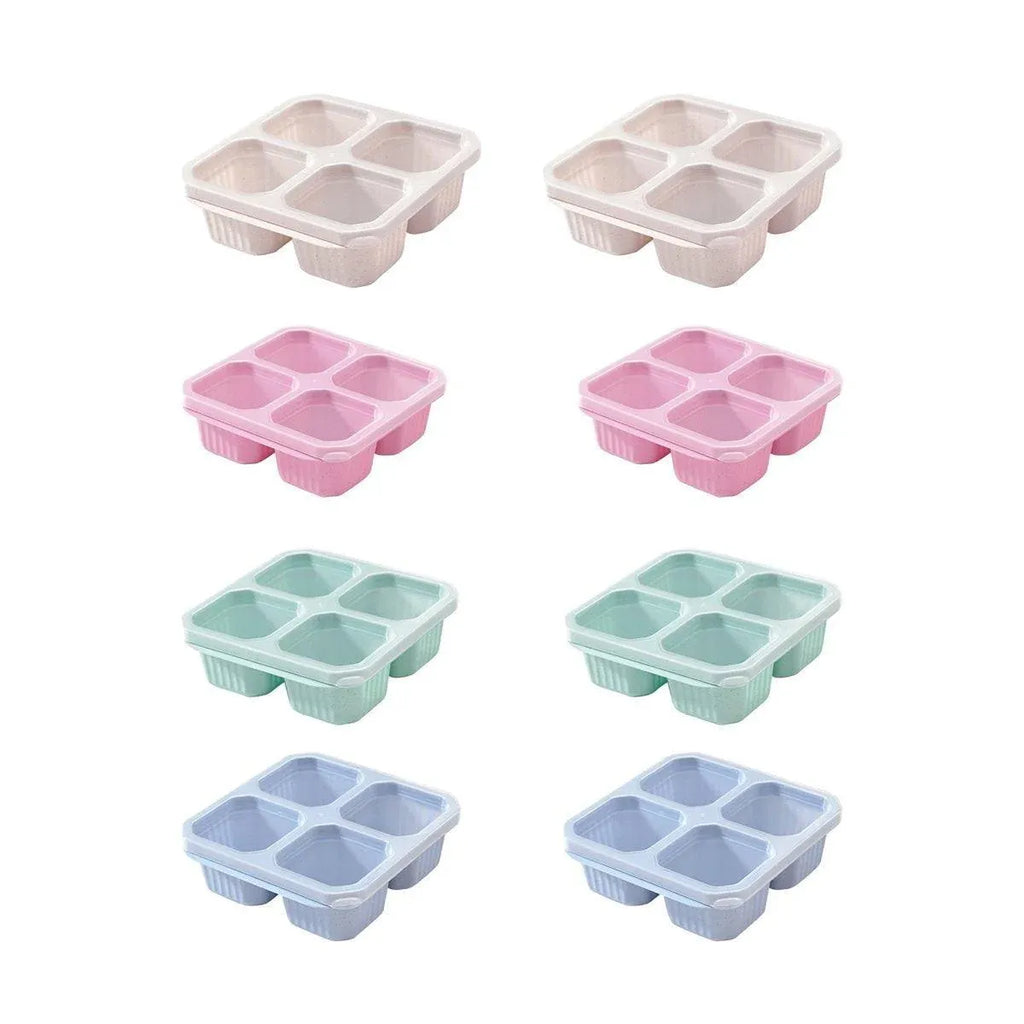 Wheat Straw Four Compartment Food Storage Containers, 8 Pack