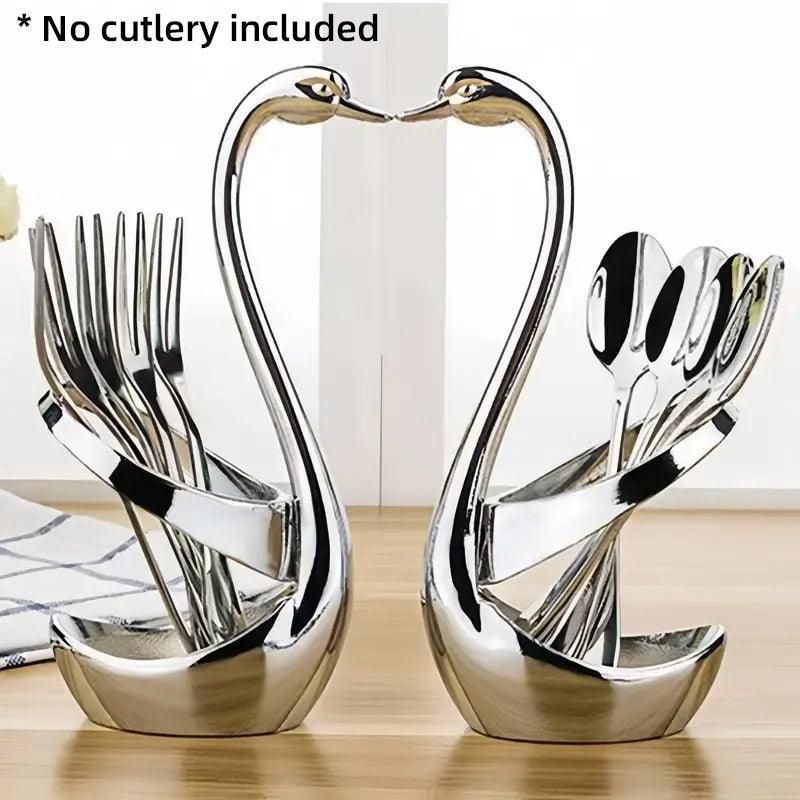Stainless Steel Swan Cutlery Holder
