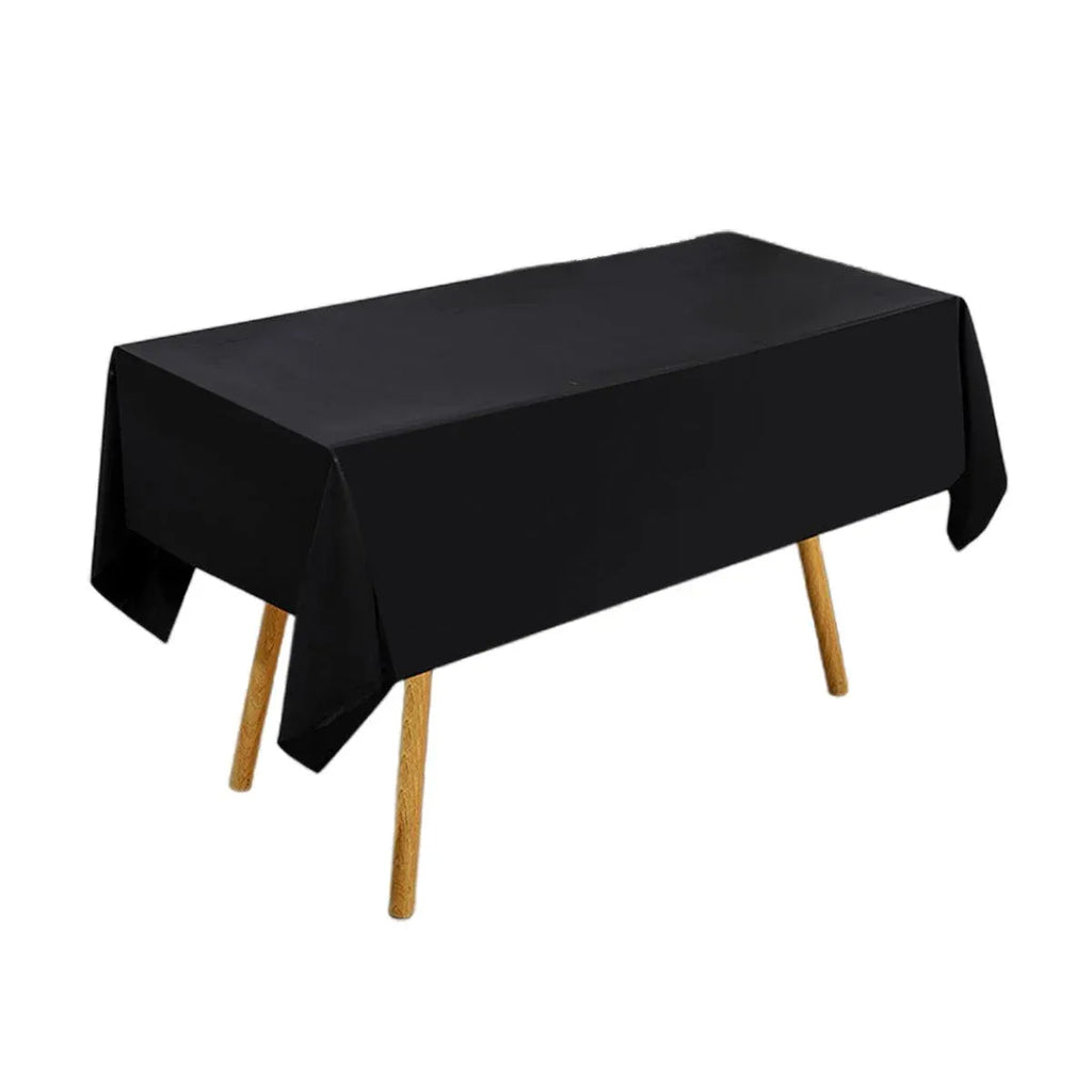 Black PEVA Rectangle Tablecloths, 274 x 137 cm, 10 Pack
