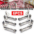 Stainless Steel Tablecloth Clips, 6 Pack
