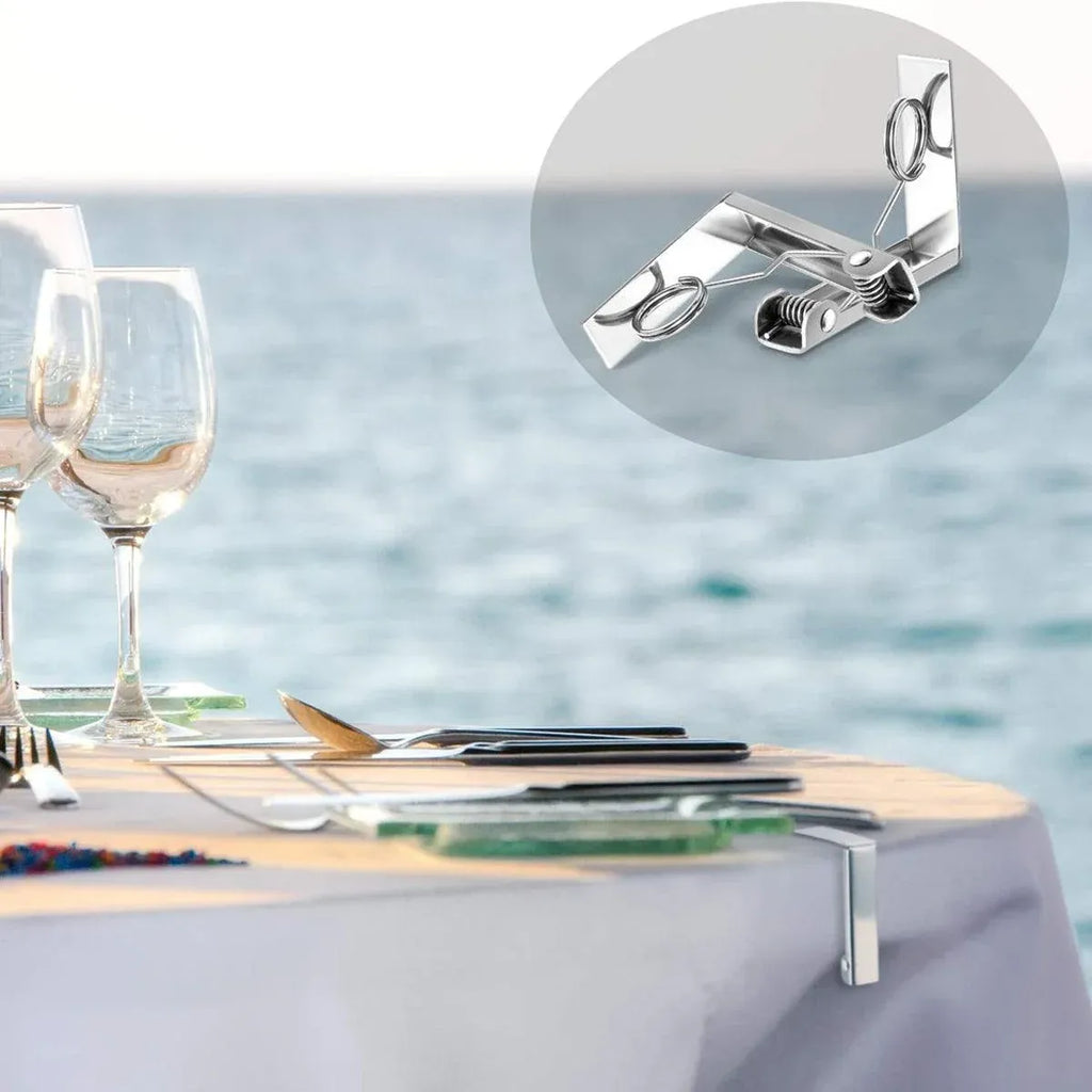 Stainless Steel Tablecloth Clips, 6 Pack