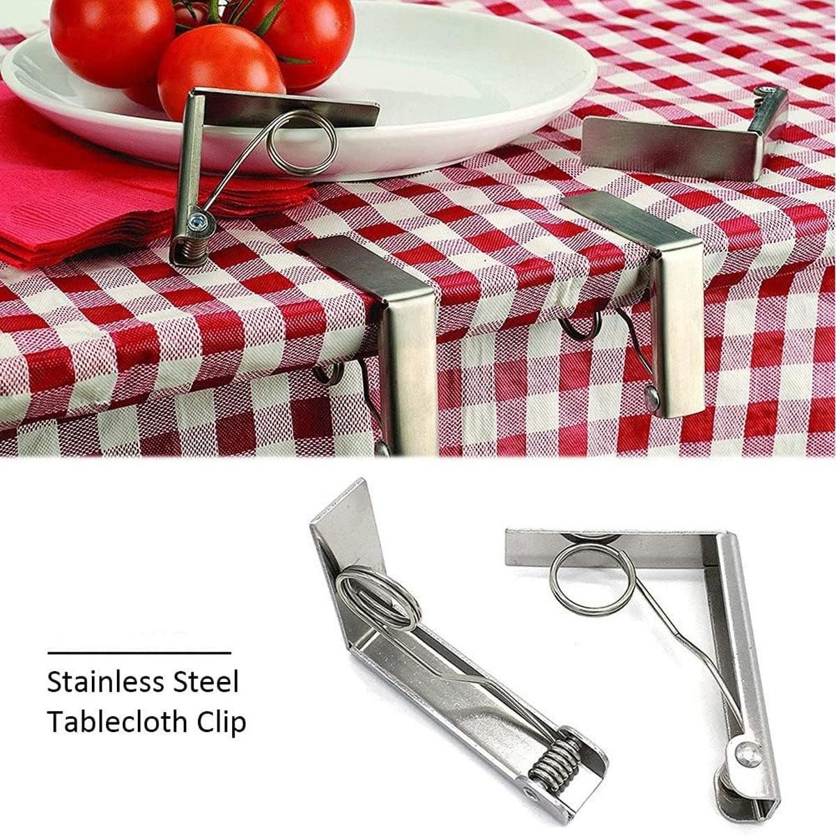 Stainless Steel Tablecloth Clips, 6 Pack