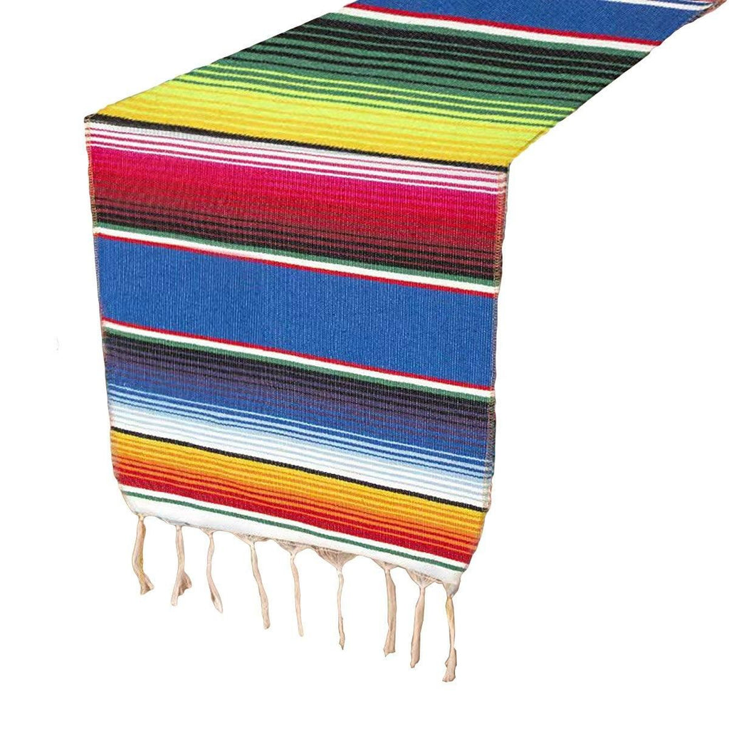 Woven Cotton Table Runner with Tassels, 215 x 35 cm
