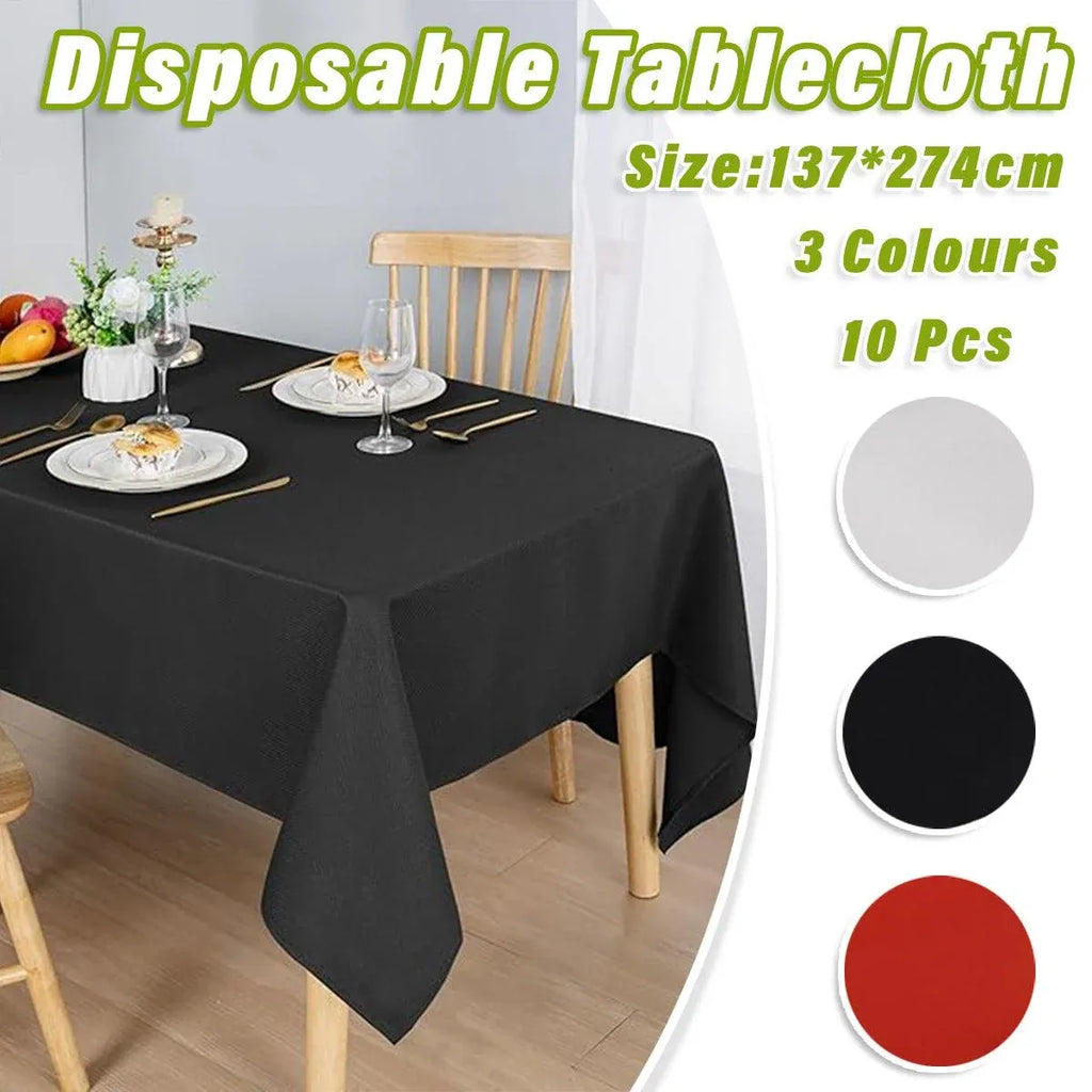 10pcs PEVA Rectangle Tablecloths Solid Colour Waterproof Party Table