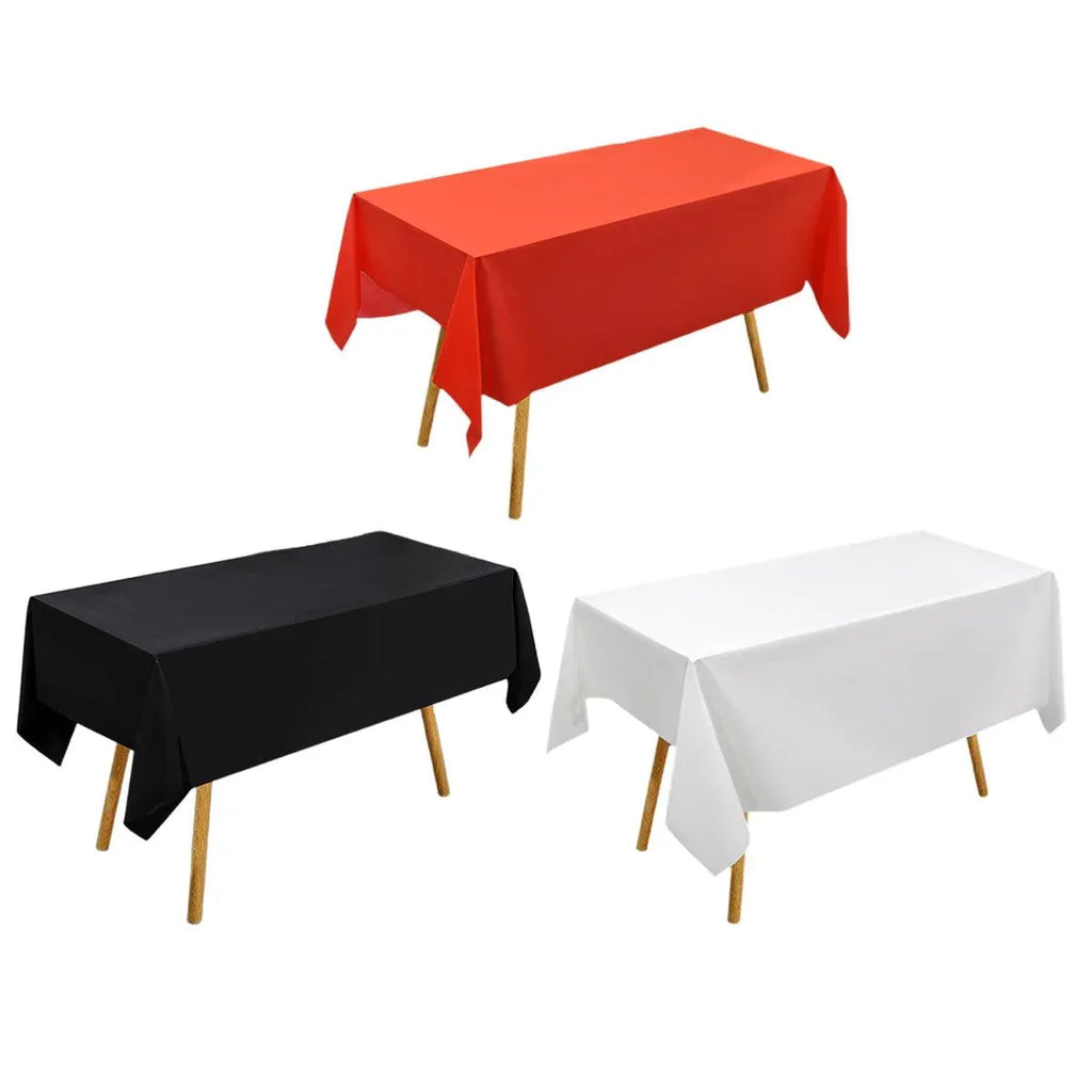 10pcs PEVA Rectangle Tablecloths Solid Colour Waterproof Party Table