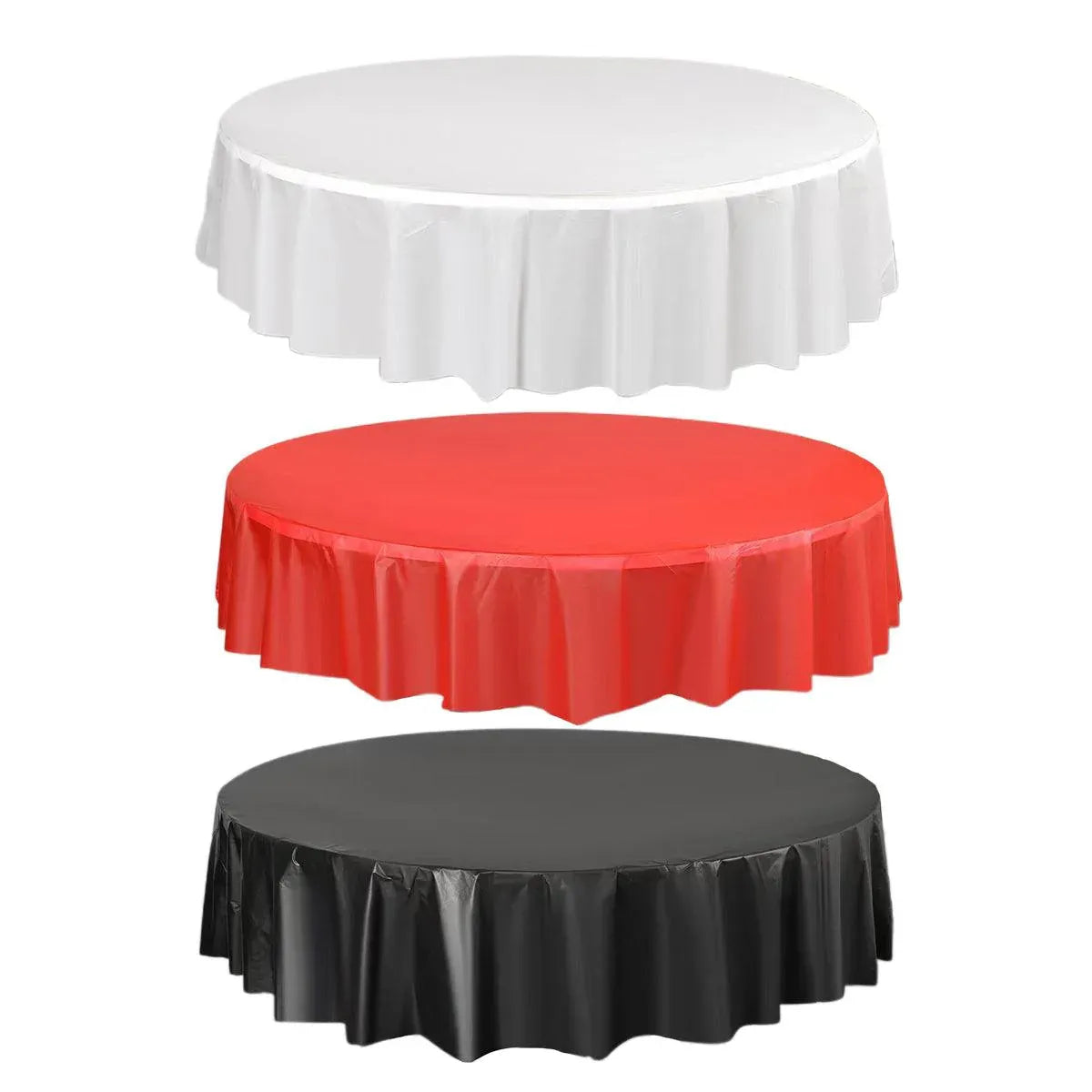 Round PEVA Disposable Tablecloths, 213 cm, Pack of 10