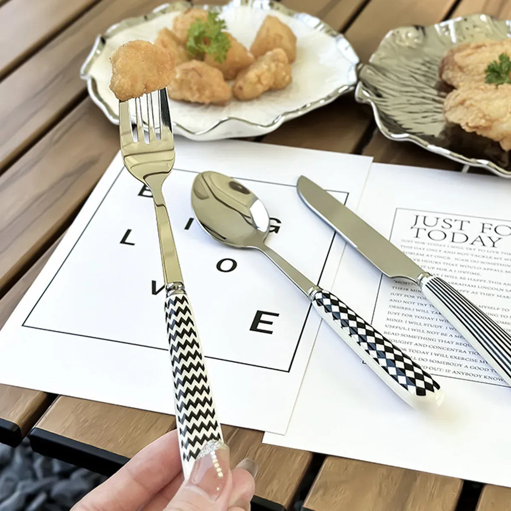 Ceramic Handle Stainless Steel Cutlery Set, 3 Pieces, Gift Box