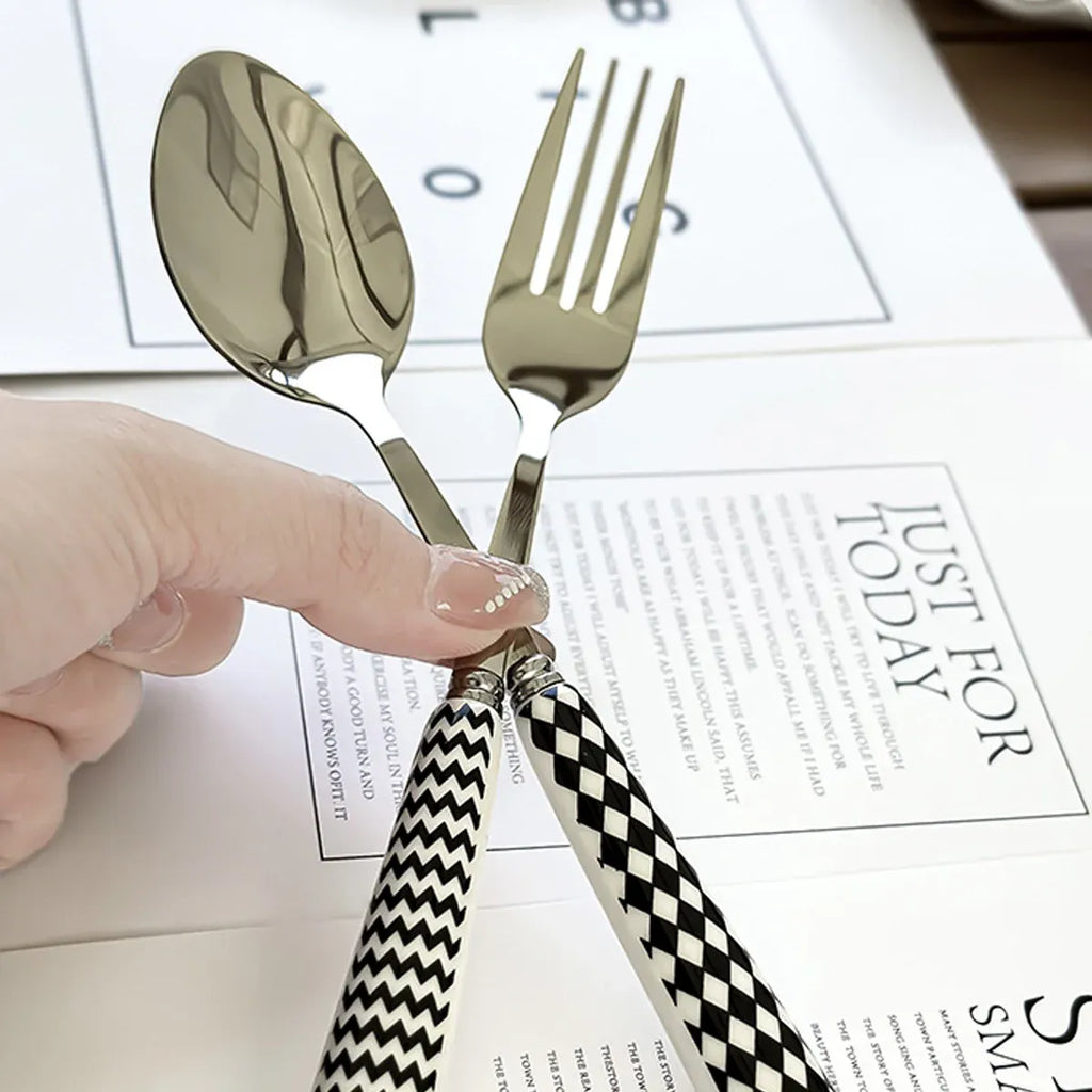 Ceramic Handle Stainless Steel Cutlery Set, 3 Pieces, Gift Box