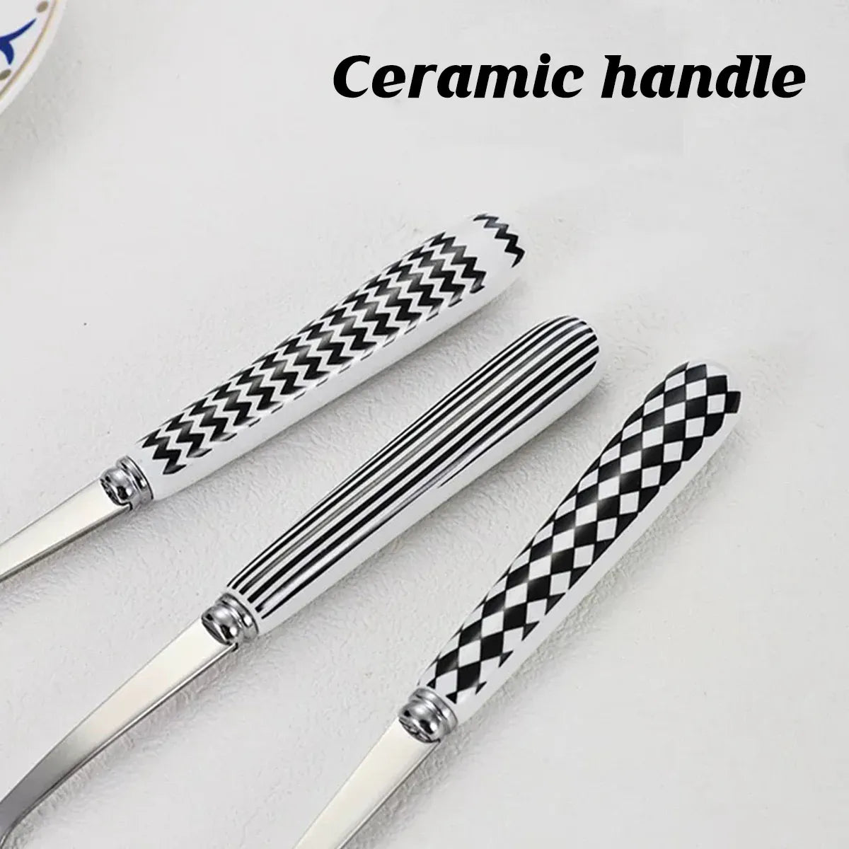 Ceramic Handle Stainless Steel Cutlery Set, 3 Pieces, Gift Box