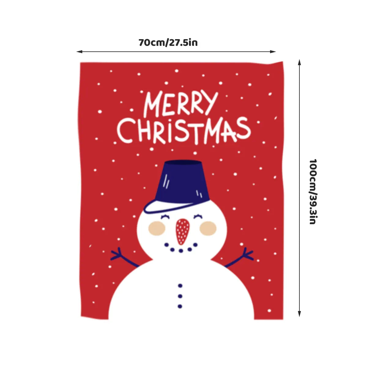 Merry Christmas Snowman Wall Hanging, 100 x 70 cm