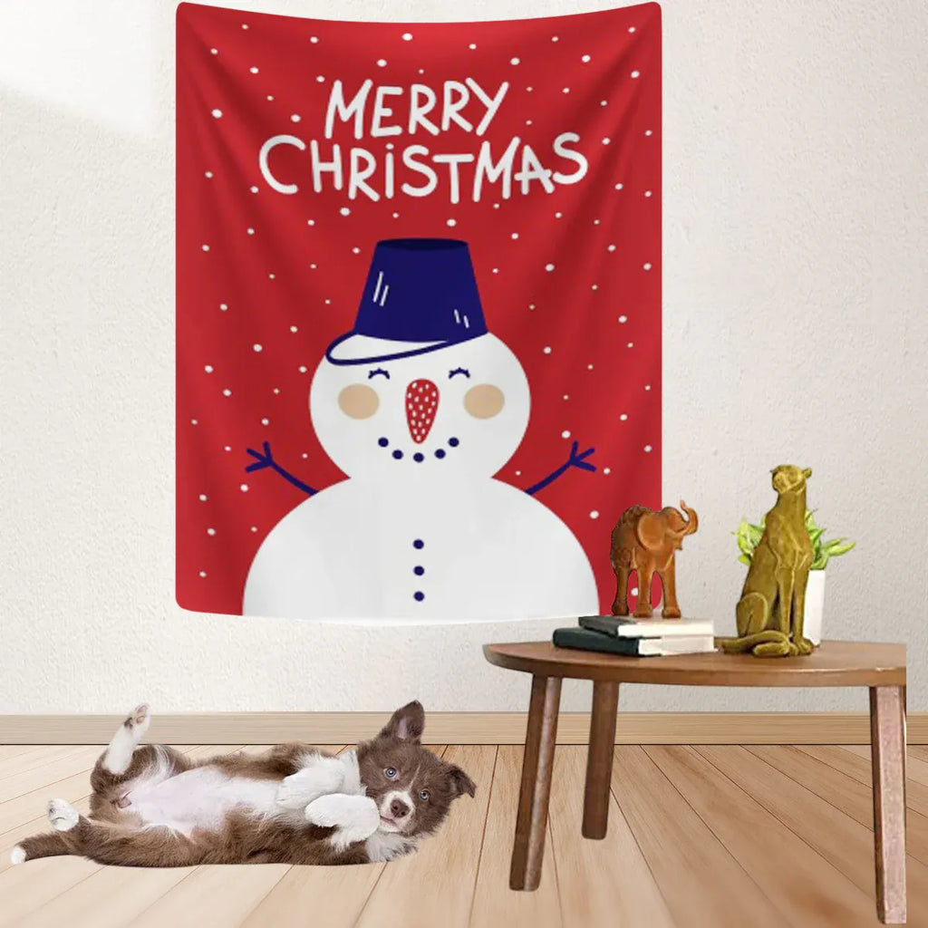 Merry Christmas Snowman Wall Hanging, 100 x 70 cm