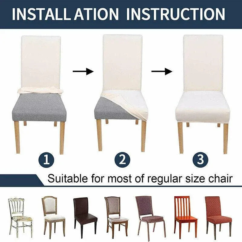 Stretch Spandex Chair Covers, Set of 6