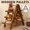 3 Layer Wooden Tray Display Rack Dinner Plate Holder Stand Storage