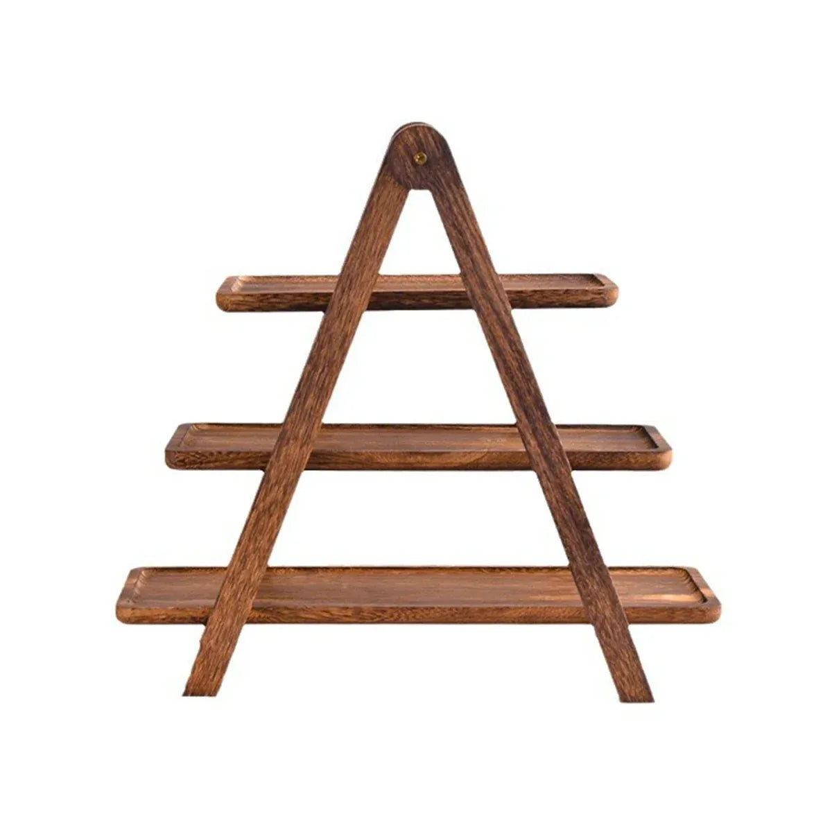 3 Layer Wooden Tray Display Rack Dinner Plate Holder Stand Storage