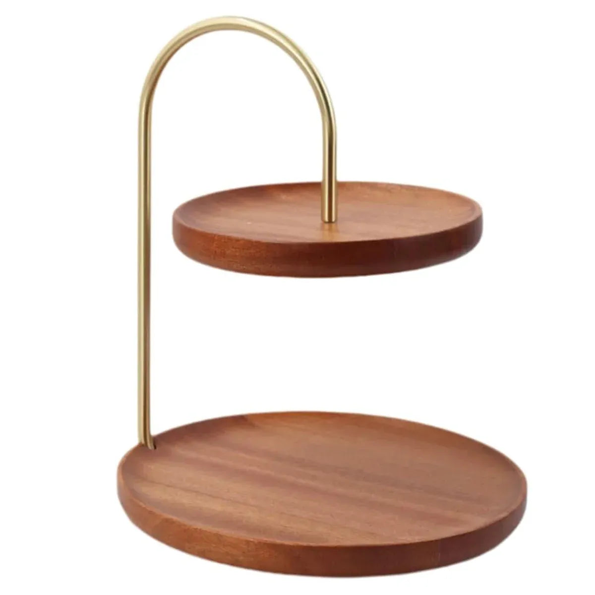 Two Layer Wooden Candy Tray Dessert Display Plate Stand Kitchen