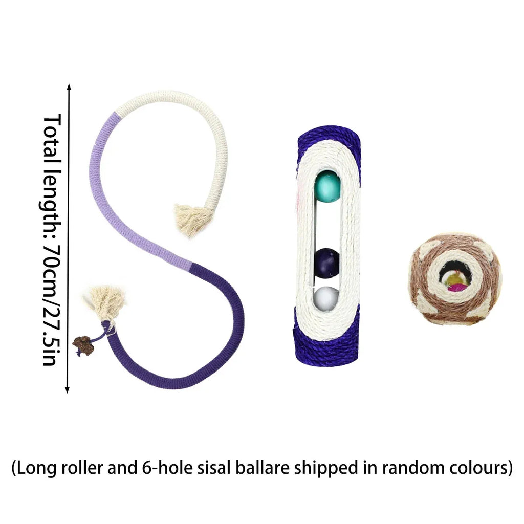 Cat Biting Rope Toy Teeth Grinding Teasing Stick Interactive Play Toy