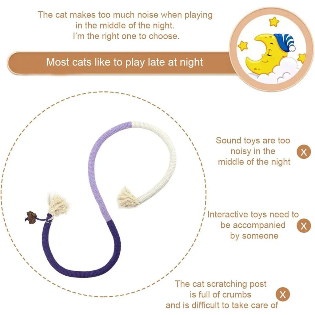 Cat Biting Rope Toy Teeth Grinding Teasing Stick Interactive Play Toy