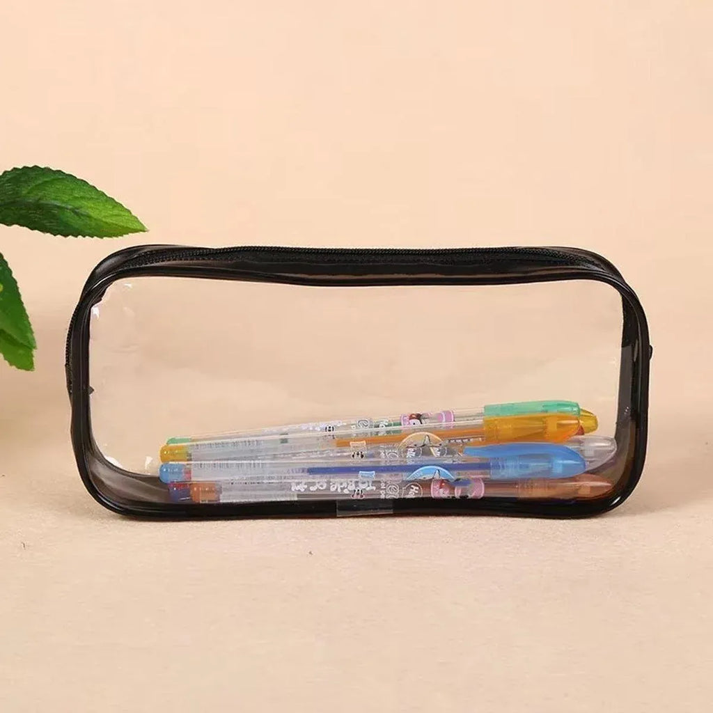 Clear Waterproof Zip Pencil Cases, 8 Pack