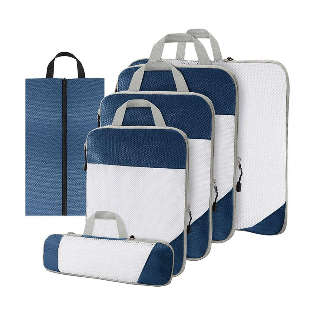 6pcs Mesh Visible Travel Storage Set Waterproof Nylon Compressible