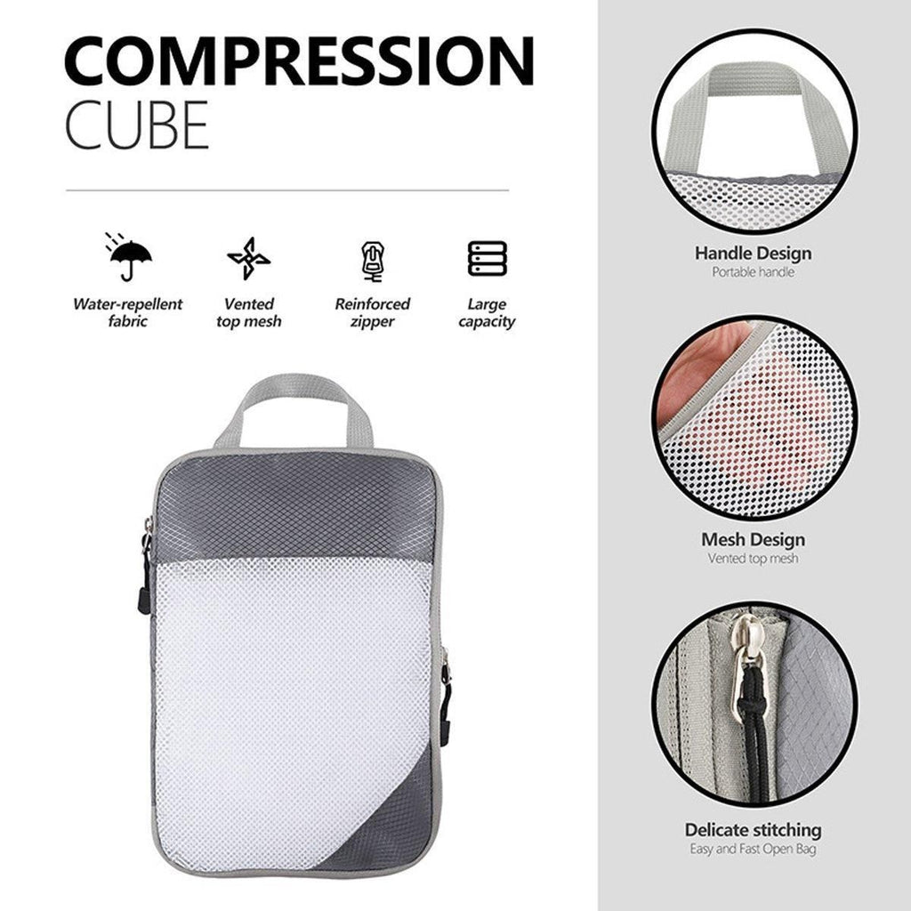 6pcs Mesh Visible Travel Storage Set Waterproof Nylon Compressible