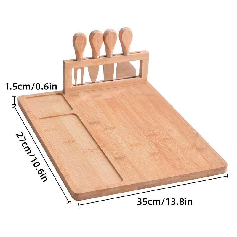 Bamboo Chopping Board Cheese Board Set with Knife Kitchen Charcuterie