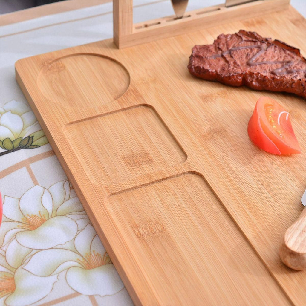 Bamboo Chopping Board Cheese Board Set with Knife Kitchen Charcuterie