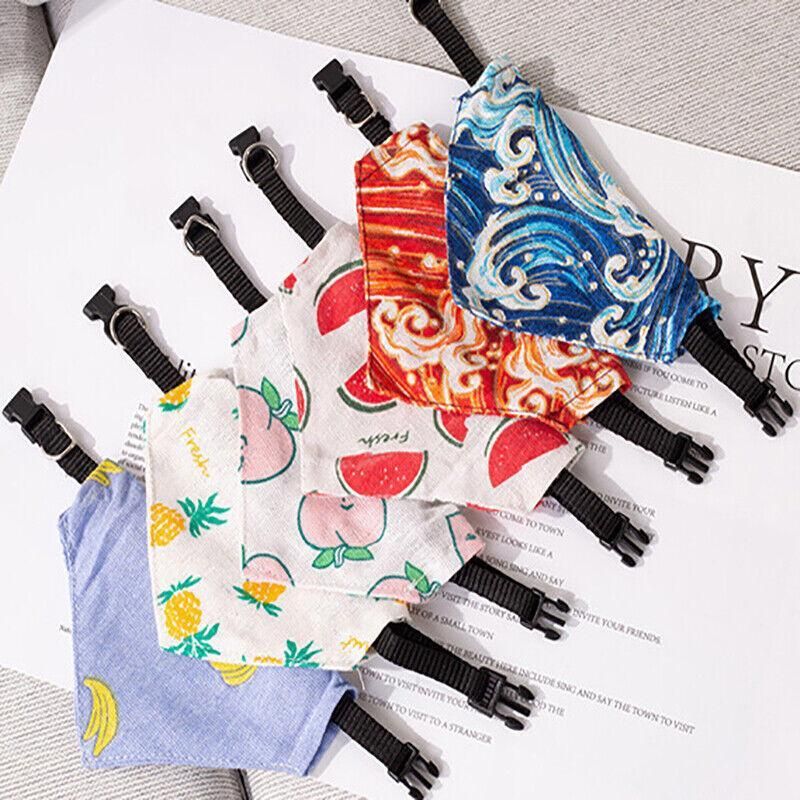 Pet Bandana-Style Collar Saliva Towel Adjustable For Cat Kitten Dog