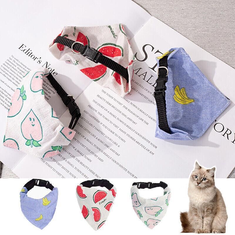 Pet Bandana-Style Collar Saliva Towel Adjustable For Cat Kitten Dog