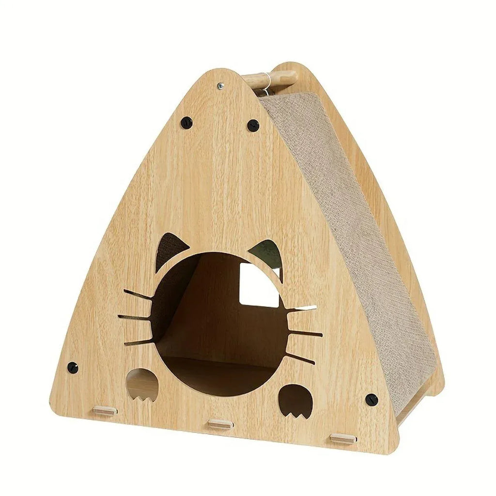 1-Piece Triangular Cat Scratcher and Hideaway