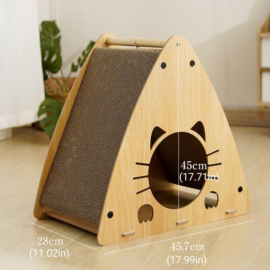 1-Piece Triangular Cat Scratcher and Hideaway
