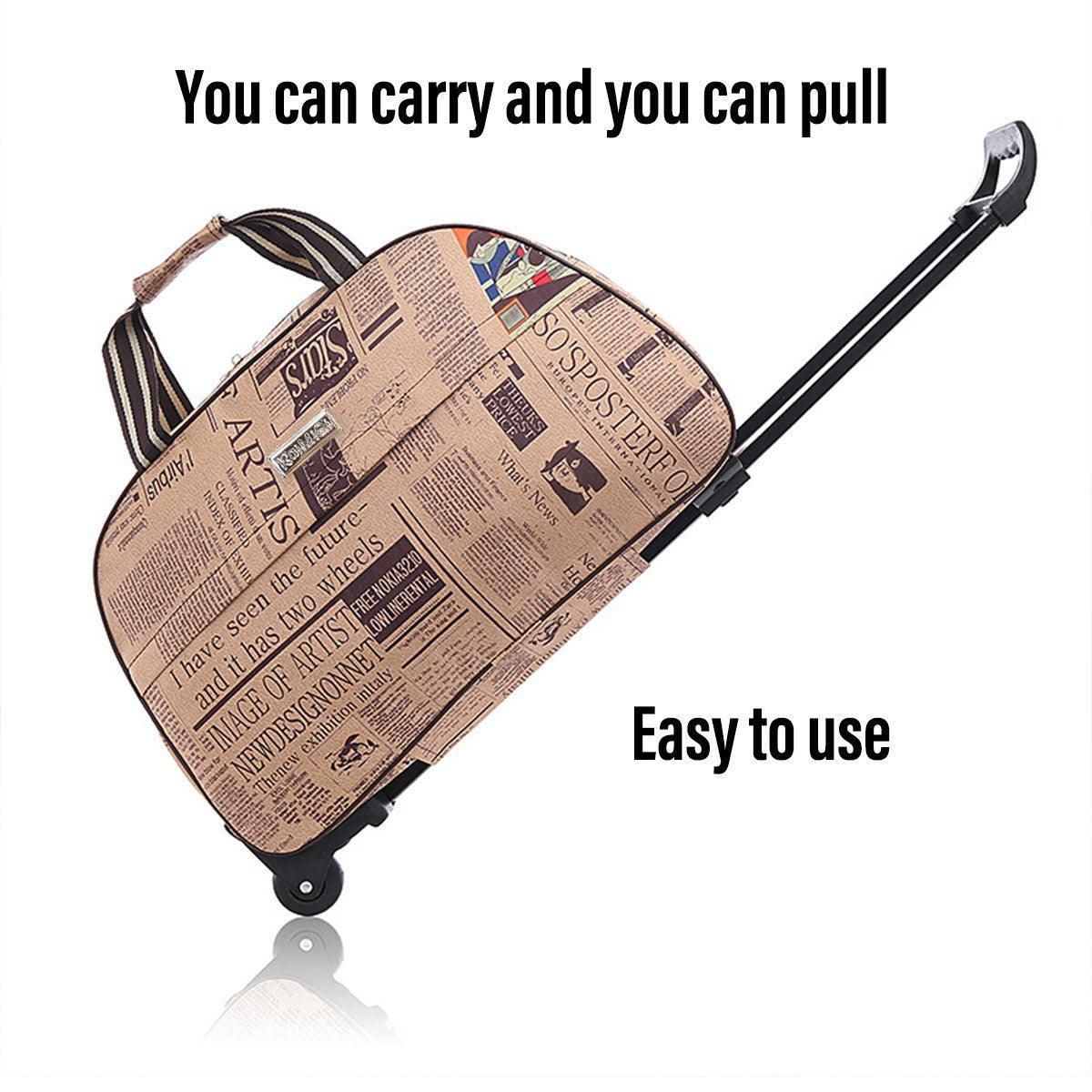 Wheeled Travel Duffle Trolley Bag Carry On Rolling Luggage