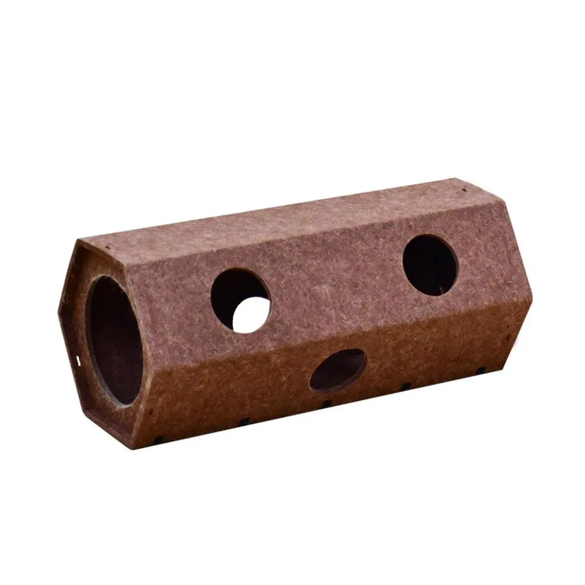 Brown Hexagonal Cat Tunnel 60 x 26 x 26 cm - 1 Piece