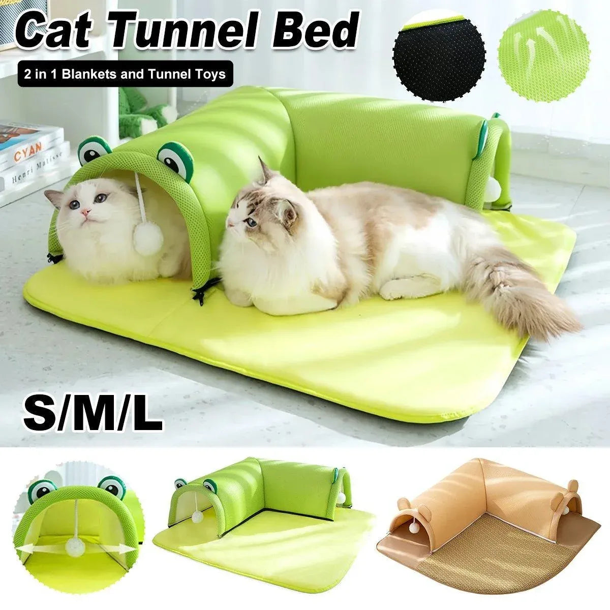 Washable Cat Tunnel Nest Corner Passage Cat House Easy Clean Pet