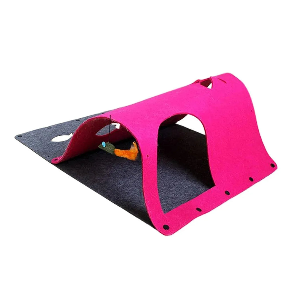Felt Cat Tunnel Play Passage For Cats Interactive Fun Hideaway