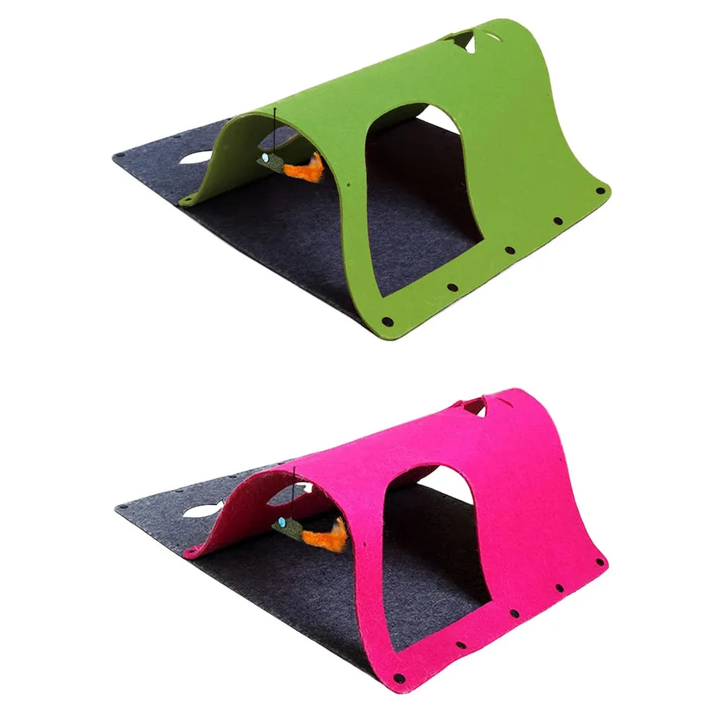 Felt Cat Tunnel Play Passage For Cats Interactive Fun Hideaway