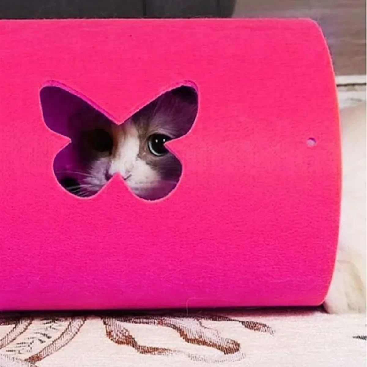 Felt Cat Tunnel Play Passage For Cats Interactive Fun Hideaway