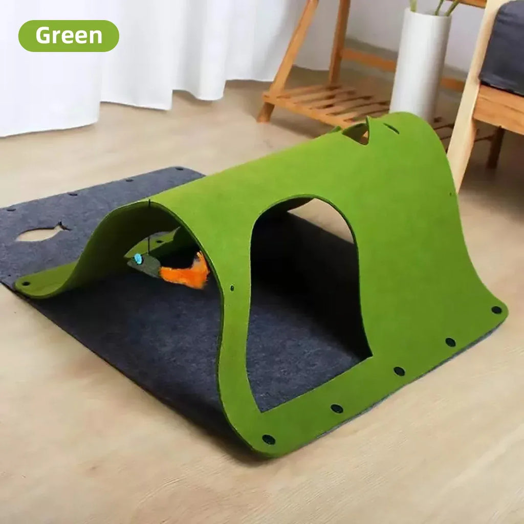 Felt Cat Tunnel Play Passage For Cats Interactive Fun Hideaway