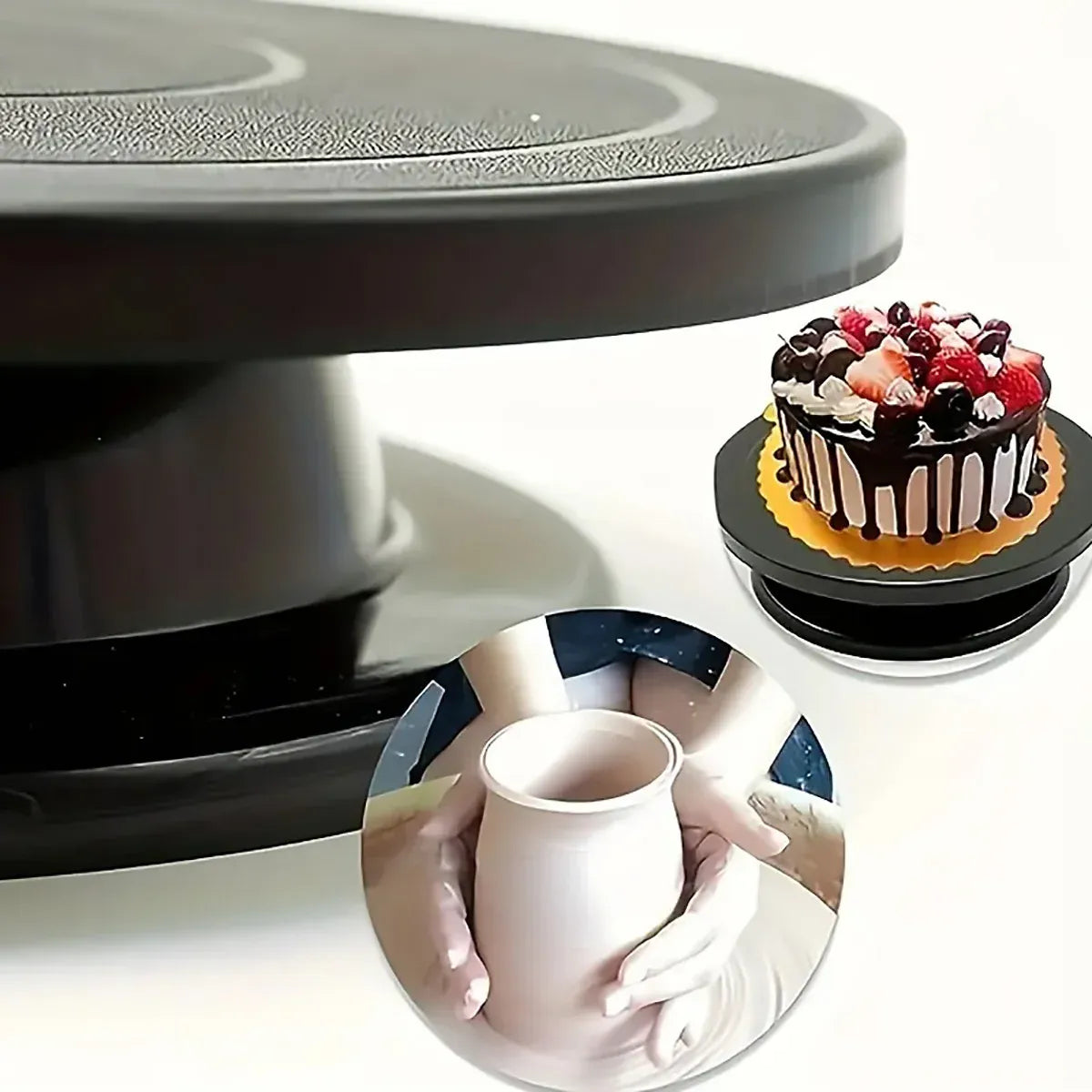 Rotating Cake Turntable with Scrapers and Spatulas, 27.5 cm