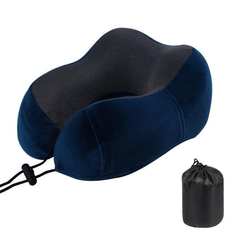 Memory Foam Travel Neck Pillow Set with Sleep Mask and Earplugs