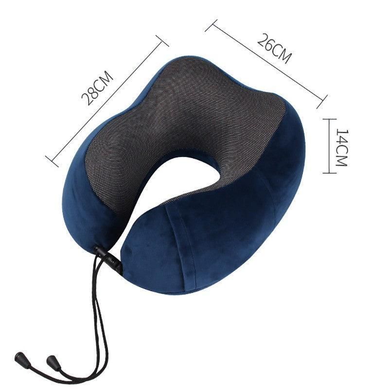 Memory Foam Travel Neck Pillow Set with Sleep Mask and Earplugs