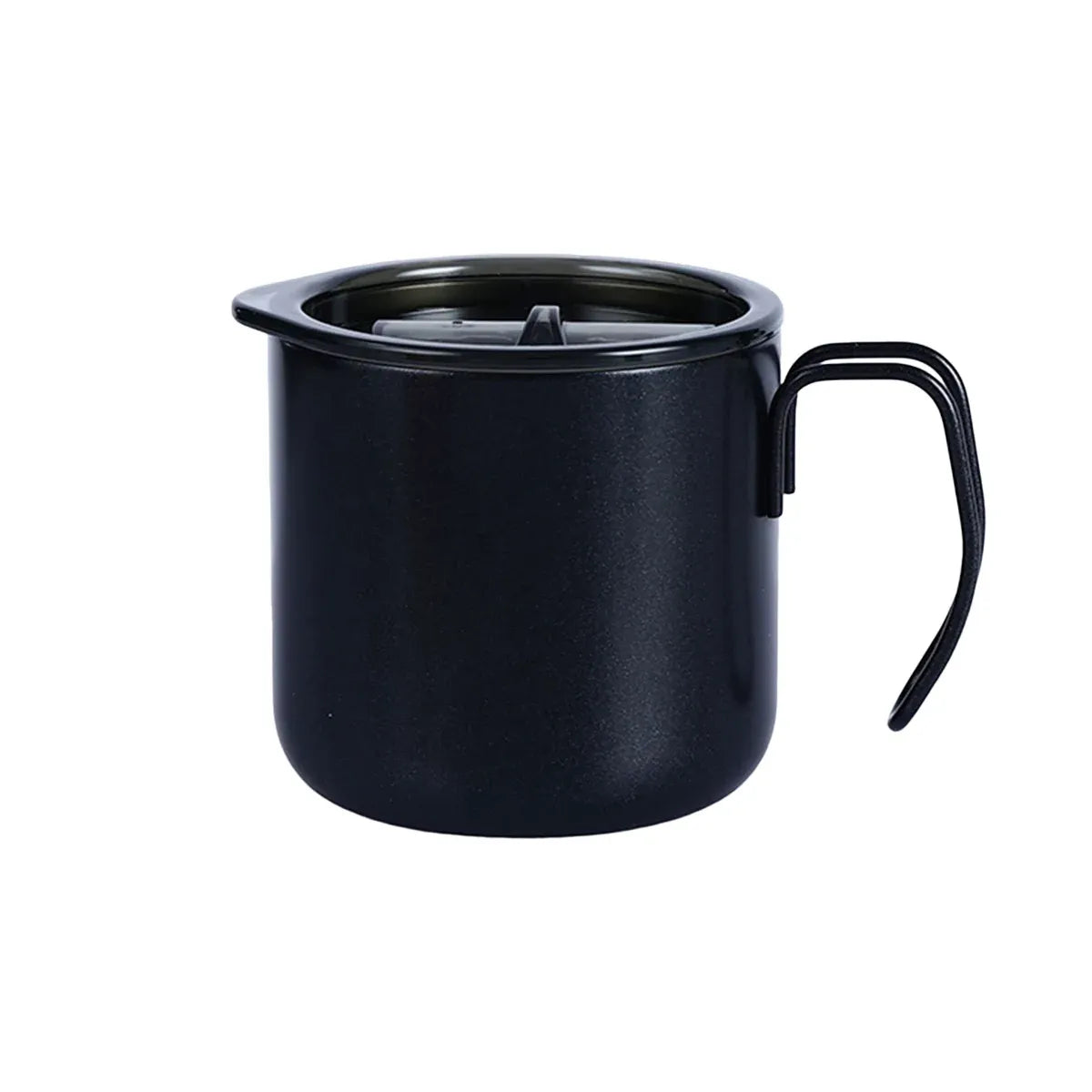 Stainless Steel Vacuum Insulated Coffee Cup with Lid, Black, 320 ml