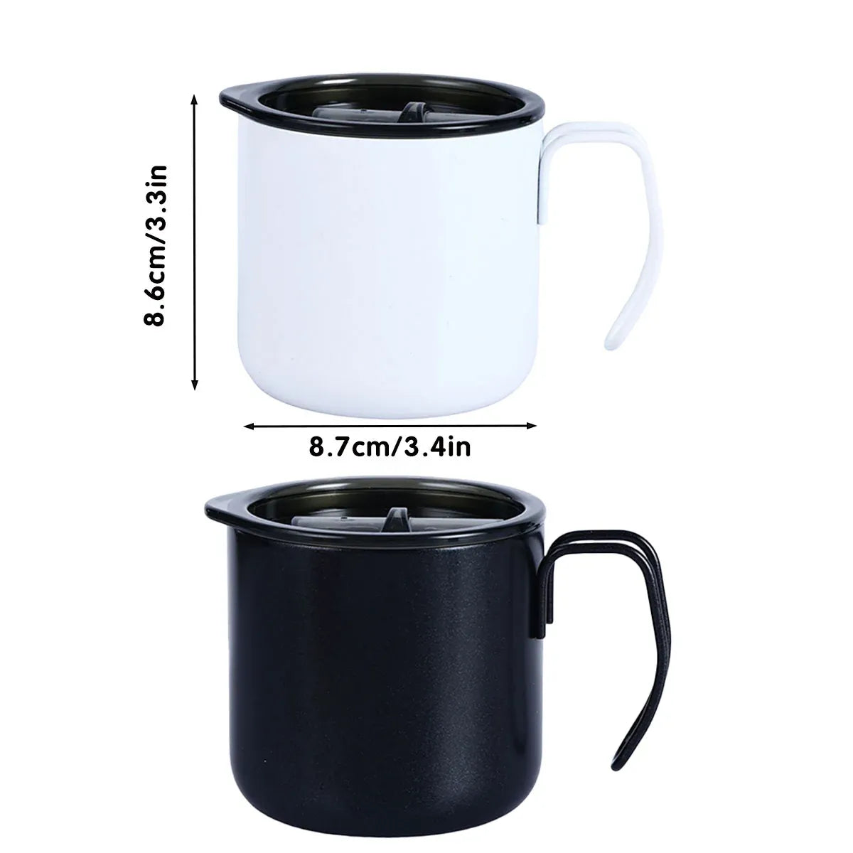 Stainless Steel Vacuum Insulated Coffee Cup with Lid, Black, 320 ml