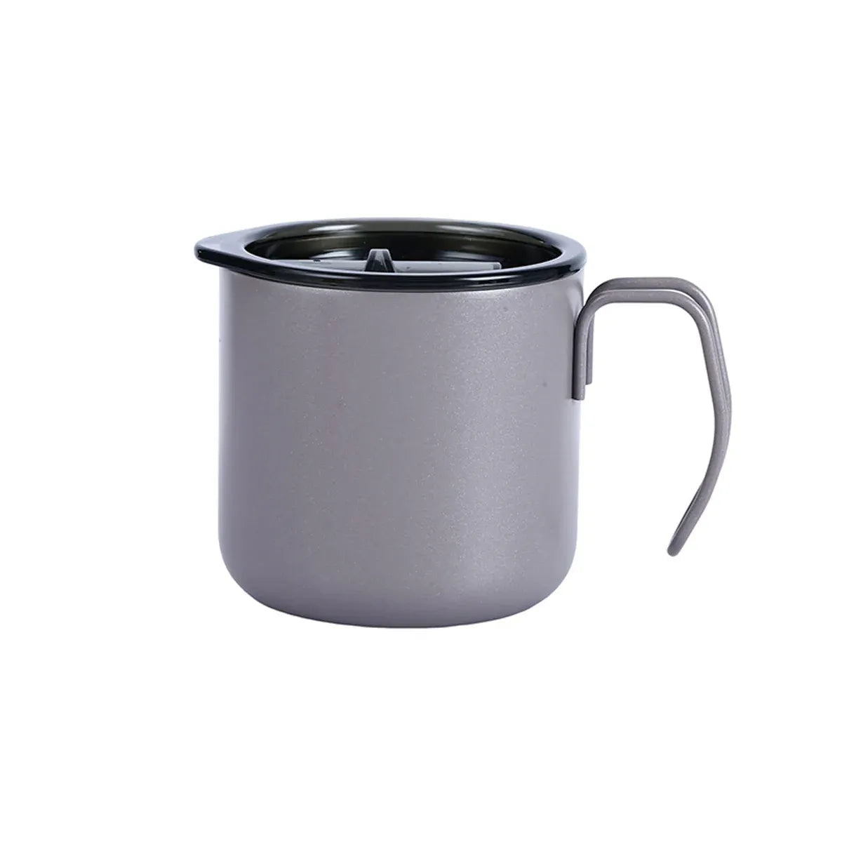 Double Wall Stainless Steel Coffee Cup with Sliding Lid, Grey