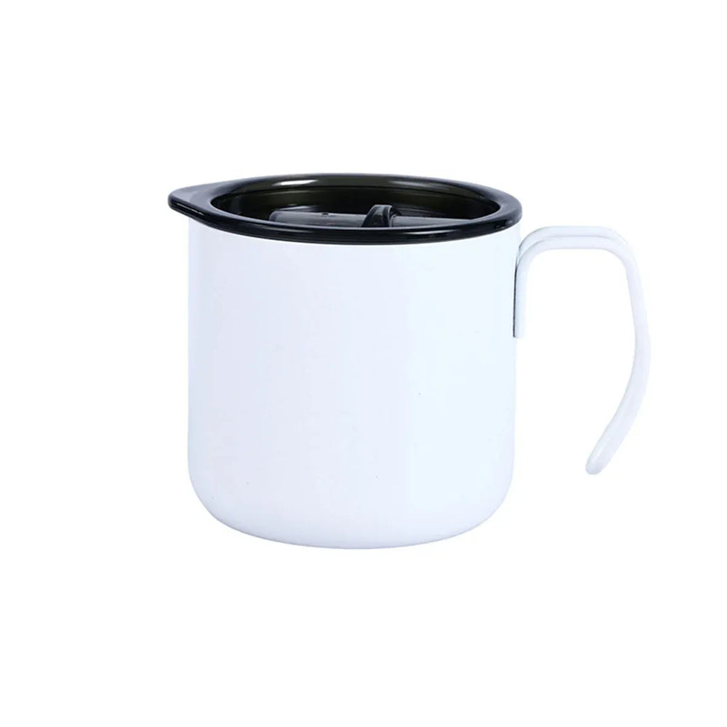 Stainless Steel Vacuum Insulated Coffee Cup with Lid, White, 320 ml