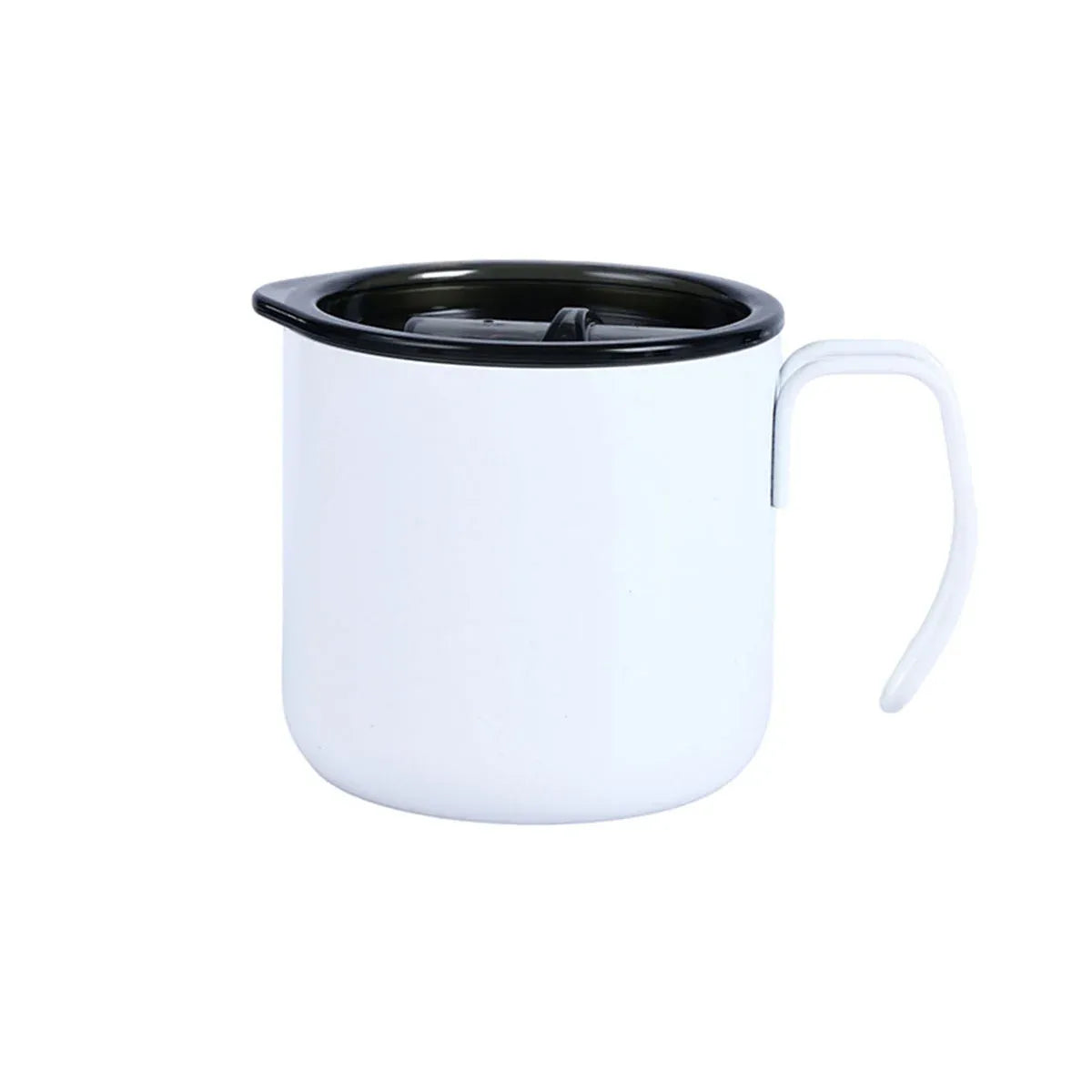 Stainless Steel Vacuum Insulated Coffee Cup with Lid, White, 320 ml