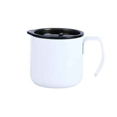 Stainless Steel Vacuum Insulated Coffee Cup with Lid, White, 320 ml