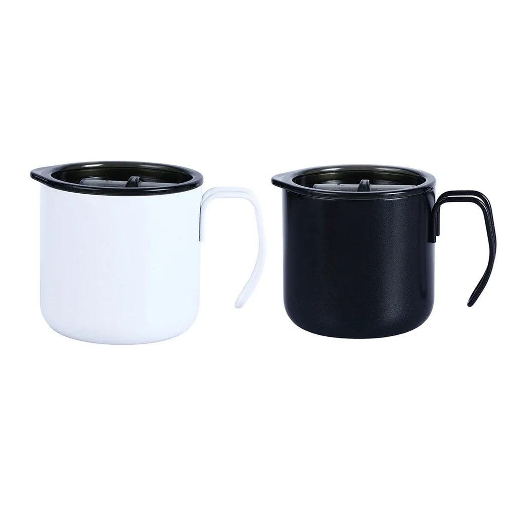 Stainless Steel Vacuum Insulated Coffee Cup with Lid, White, 320 ml